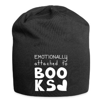 Emotionally Attached To Books, White - Jersey Beanie - black - Front