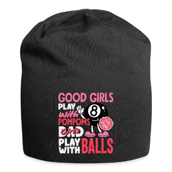 Bad Girl Playing With Balls Billiards Funny - Jersey Beanie - black - Front