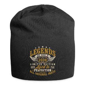 2008 Vintage Birthday Vintage Retro Gift - Jersey Beanie - black - Front