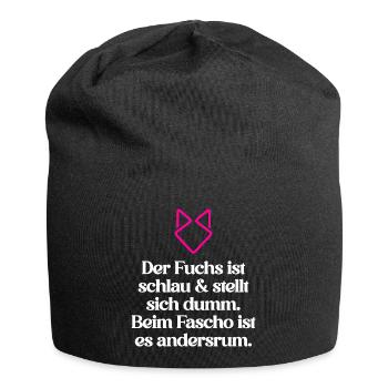 Zeichen setzen Gegen Rechts - Jersey-Beanie - Schwarz - Vorne