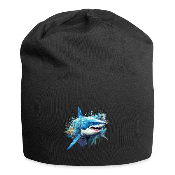 Shark Fish Ocean World Wildlife Wonder Abstract - Jersey Beanie - black - Front