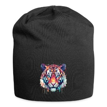 Tiger Animal Freedom World Wildlife Abstract - Jersey Beanie - black - Front