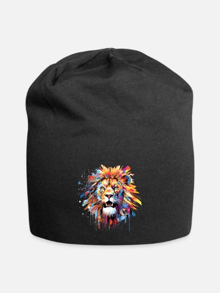 Löwe Tier Freiheit Welt Wildlife Wonder Abstrakt - Jersey-Beanie - Schwarz