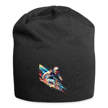 Alpin Ski Sport Game Champion Wettbewerb Zusammenfassung - Jersey-Beanie - Schwarz - Vorne
