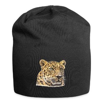 Gepard Aquarell - Jersey-Beanie - Schwarz - Vorne