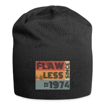 50. Geburtstag Flawless since 12/1974 - Jersey-Beanie - Schwarz - Vorne