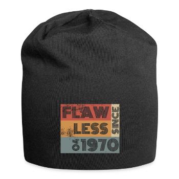 55. Geburtstag Flawless since 04/1970 - Jersey-Beanie - Schwarz - Vorne