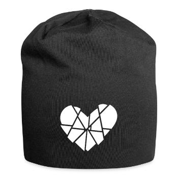 Coeur Brisé Éclats Éclats Anti Saint Valentin - Bonnet en jersey - noir - Devant