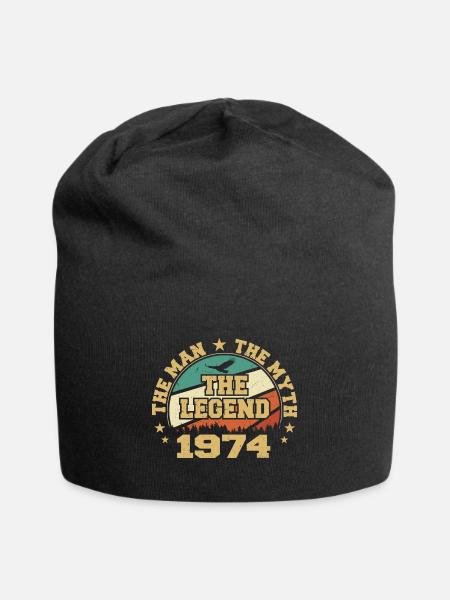 1974 Geburtstag geboren im Jahr 1974 Retro Vintage - Jersey-Beanie - Schwarz