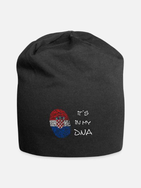 Croatia, Hrvatska, Kroatien - Jersey-Beanie - Schwarz