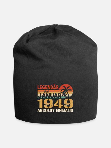 Geburtstagsgeschenk geboren im Januar 1949 - Jersey-Beanie - Schwarz