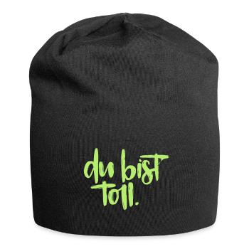 Tu es génial! - Bonnet en jersey - noir - Devant
