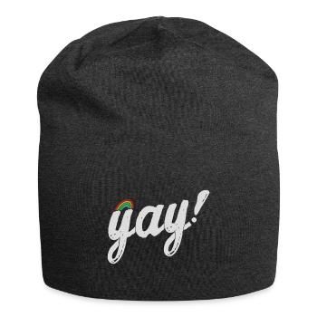 Yay Schwul - Jersey-Beanie - Anthrazit - Vorne
