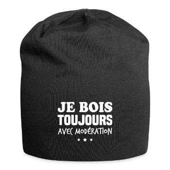 Je bois toujours avec modération - Bonnet en jersey - noir - Devant