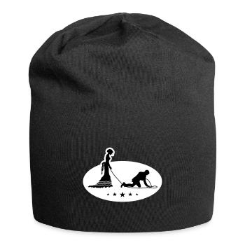 Hochzeit Brautpaar Leine - Jersey-Beanie - Schwarz - Vorne