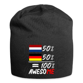 50% Néerlandais 50 % Allemand - Bonnet en jersey - noir - Devant