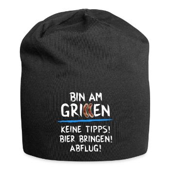 Bin am grillen - Jersey-Beanie - Schwarz - Vorne
