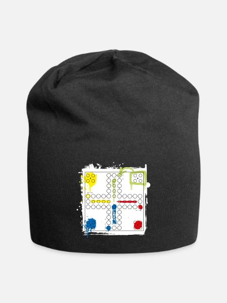 Mensch Ärgere Dich Nicht Modernes Spielbrett - Jersey-Beanie - Schwarz
