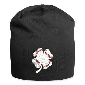 Baseball St Patricks Day, Leaf Clover, shamrock - Jersey Beanie - black - Front