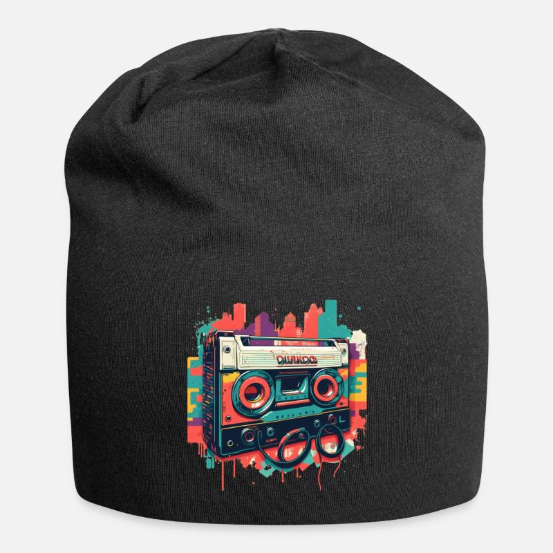 Retro Mixtape - Jersey-Beanie - Schwarz
