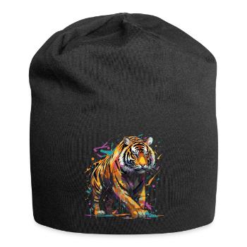 Wütender Tiger. Wut im Graffiti-Stil. - Jersey-Beanie - Schwarz - Vorne