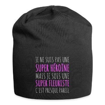 Super fleuriste humour fleuriste femme cadeau - Bonnet en jersey - noir - Devant