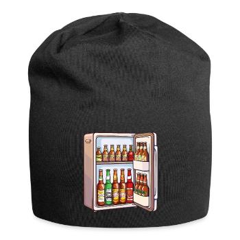 Beer Fridge Beer Bottles Men Drinking Funny - Jersey Beanie - black - Front