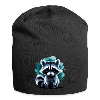 Süßer Waschbär - Jersey-Beanie - Schwarz - Vorne