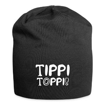 Tippi Toppi | Perfekt | vorbildlich | Lustig - Jersey-Beanie - Schwarz - Vorne