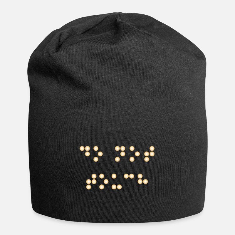 Blindenschrift - Jersey-Beanie - Schwarz