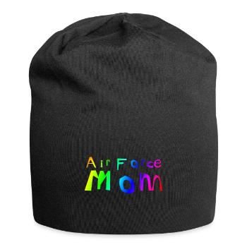 Mutter | Mama | Frau | Eltern | Air Force Mom - Jersey-Beanie - Schwarz - Vorne