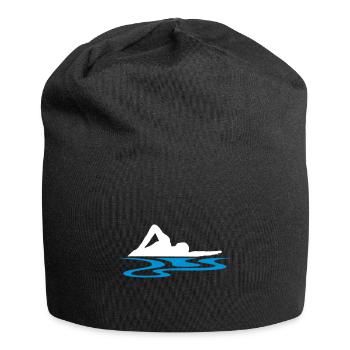 Schwimmen, Schwimmer und Wasser - Jersey-Beanie - Schwarz - Vorne