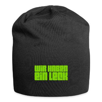 wir haben ein Leck - Jersey-Beanie - Schwarz - Vorne