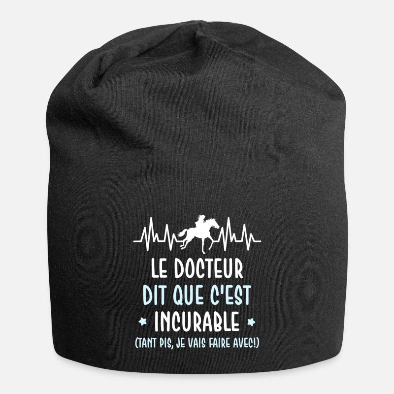 Cheval - c'est incurable - Bonnet en jersey - noir