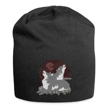 Wolf - Jersey-Beanie - Schwarz - Vorne