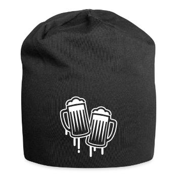 bière glas symbol - Bonnet en jersey - noir - Devant