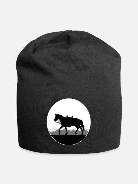 Cowgirls Westernreiten Pferde Reiten Mädchen - Jersey-Beanie - Schwarz