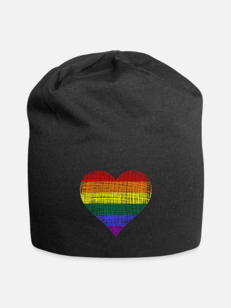 LGBTQ Herz Lgbtq CSD - Jersey-Beanie - Schwarz