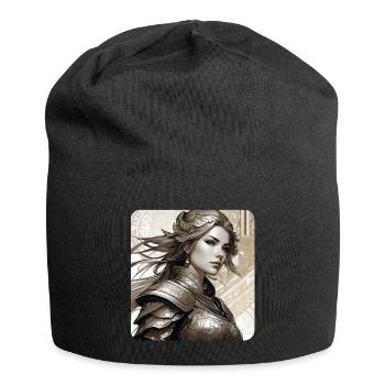 Fantasy Anime Girl Wikinger Germanen Mittelalter - Jersey-Beanie - Schwarz - Vorne