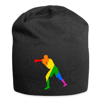 Boxer in the rainbow - Jersey Beanie - black - Front