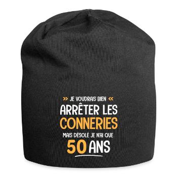 50 ans cadeau d anniversaire 50 ans Drôle - Bonnet en jersey - noir - Devant
