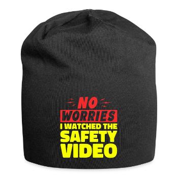 Keine Sorge, ich habe mir das Sicherheitsvideo angesehen - Jersey-Beanie - Schwarz - Vorne