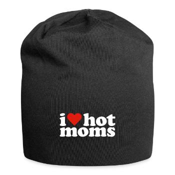 Ich liebe heiße Mütter - Jersey-Beanie - Schwarz - Vorne