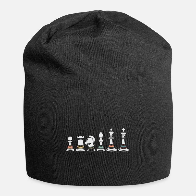 Schach Schachspiel - Jersey-Beanie - Schwarz