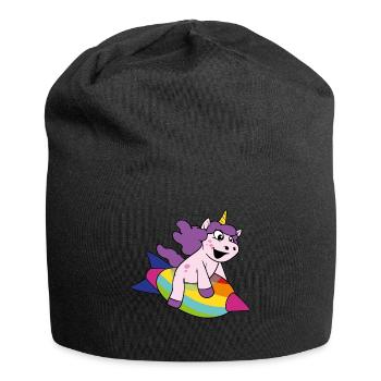 Cute Funny Cool Unicorn Unicorns fable - Jersey Beanie - black - Front