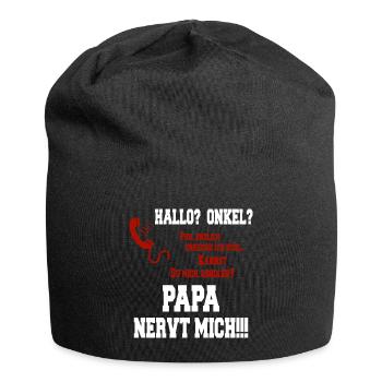 Hallo Onkel - Papa nervt mich! weiss - Jersey-Beanie - Schwarz - Vorne
