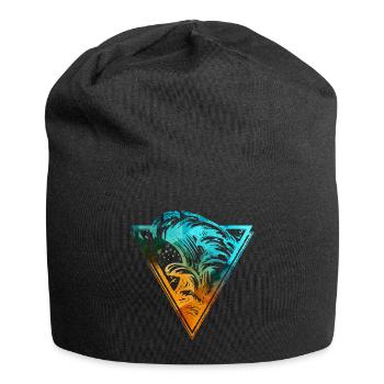 Vague de surf de couleur de rupture - Bonnet en jersey - noir - Devant