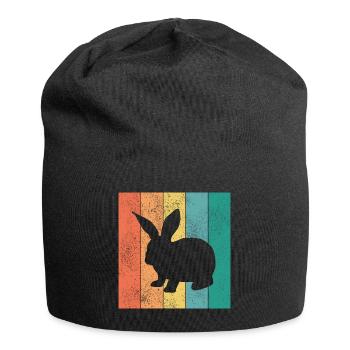 Rabbit Retro Rabbit Easter Gift - Jersey Beanie - black - Front