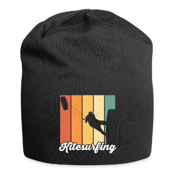 Kitesurfen Kiteboarding Kite Kiten - Jersey-Beanie - Schwarz - Vorne