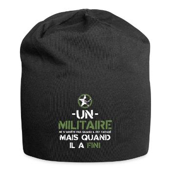 Militaire citation motivation armée - Bonnet en jersey - noir - Devant